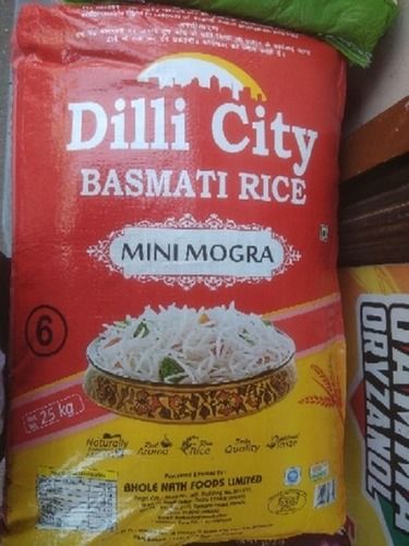हल्का अखरोट का स्वाद और बोटैनिकल स्मेल दिल्ली सिटी बासमती चावल मिनी मोगरा 25 किलो का पैकेट