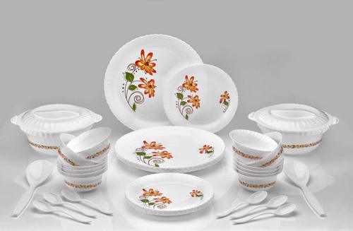 Multi - Color Plastic Light Weight Dinner Set Of 36 Pieces Dinner Set For Home And Kitchen