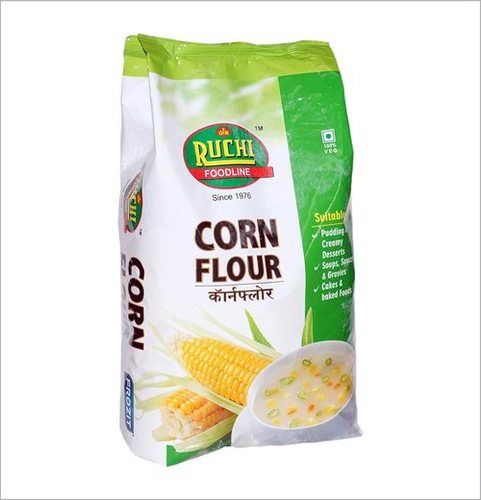 White Color Ruchi Foodline Corn Flour, 1 Kilogram Packet, 100% Vegetarian