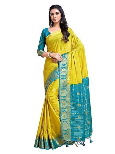 Buy Mimosa Mysore Silk Style Crepe Saree Color: Blue (4858-2656-2D-RB-RN)  Online at Best Prices in India - JioMart.