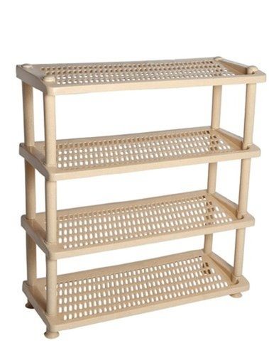 Yellow Color Light Weight And Compact Design Modern Plastic Three Shelves National Shoe Rack