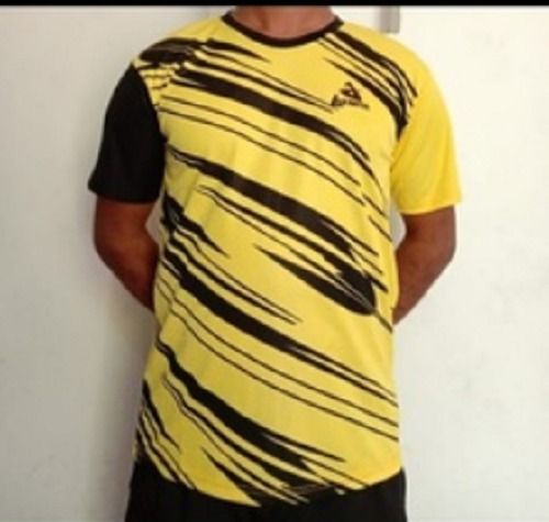 100% Cotton Fabric Half Sleeves Round Neck Yellow And Black Color Boys T-Shirt With Comfortable To Wear Gender: Male