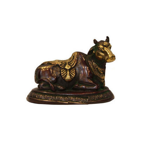 Handmade Nandi Brass Statue