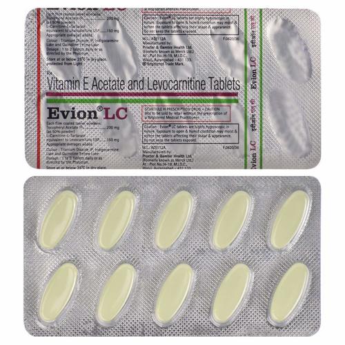 No Side Effect Evion LC Vitamin E Acetate And Levocarnitine Tablets For Treat Muscle Cramps