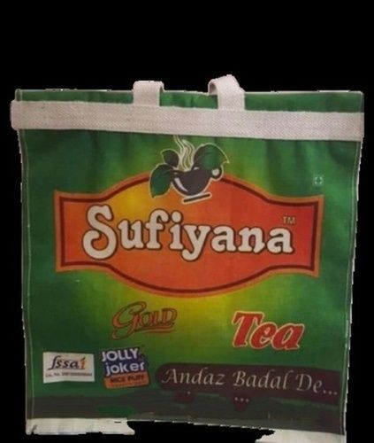 Green Easy To Clean Eco Friendly Sufiyana Zipper Top Printed Jute Shopping Bag