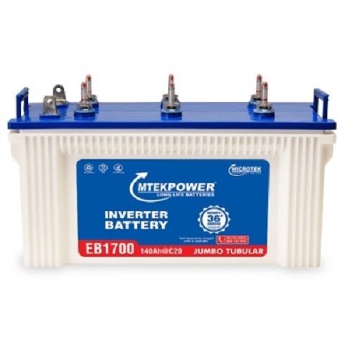 Microtek 140Ah Tubular Mtekpower Inverter Battery, Long Life Batteries Nominal Voltage: 12 Volt (V)