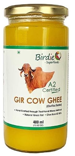 Birdie Superfoods - A2 Gir Cow Desi Ghee Through Vedic Bilona Method (Glass Bottle- 400 Ml)