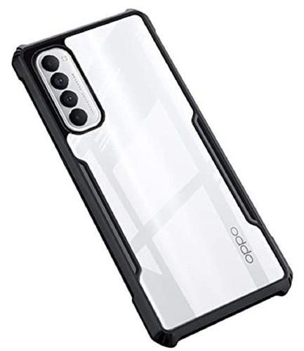 White Transparent Four Bumper Back Cover For Oppo Reno Craftech