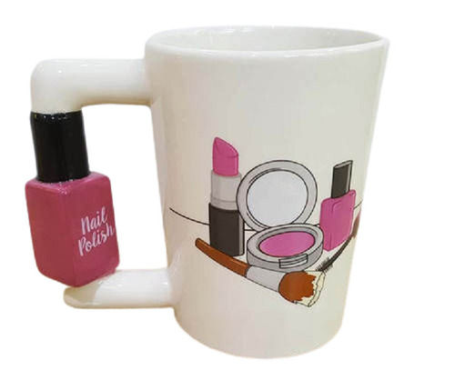 Unique Nail Polish Lover Mug Girl Tools Adore Nail Varnish Shaped Handle Office Coffee Mug
