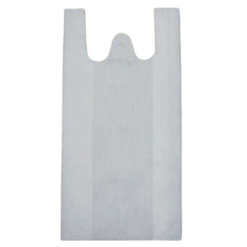 Easy to Carry Light Weighted White Plain Non-Woven W Cut Bag For Shopping