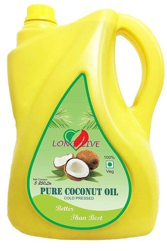 100% Pure And Organic Long Live Coconut Oil For Hair, Cooking, 5 Litre Can