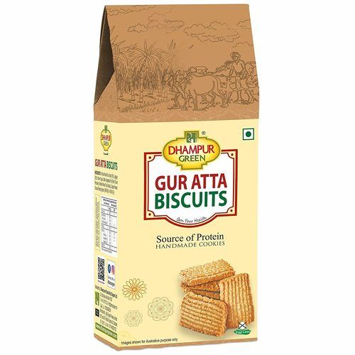 Dhampur Green Gur Atta Biscuits Own Your Health Source Of Protein Handmade Cookies, 200 Grams