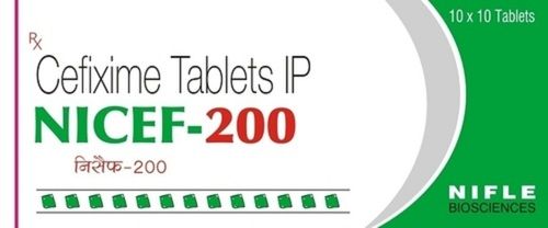 Nicef-200 Cefixime Antibiotic Tablet Ip 200 Mg - 10x10 Blister Pack