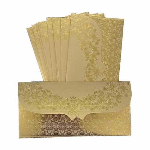 Cream Color Premium Fancy Flower Fold Design Shagun Envelopes For Invitation, Occasion Size: 18.5 X 9 Cm