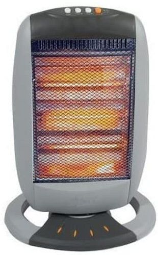 Portable Grey Color Prime Furnishing Corded Electric Halogen Heater - 1200 Watt Capacity: 1-3 Kg/Hr