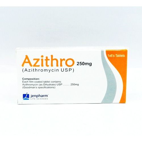 Azithro 250Mg Tablet Azithromycin Usp (1 X 6 Tablets) Organic Medicine