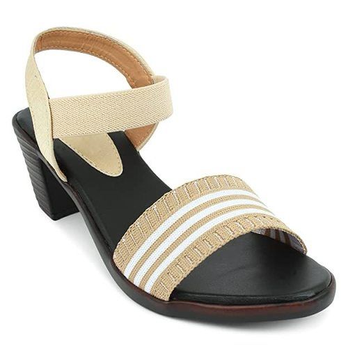 Brand New Casual Beige Black Women Sandals 2 inch Med Heel Lady Slingback  Shoes Plus Big