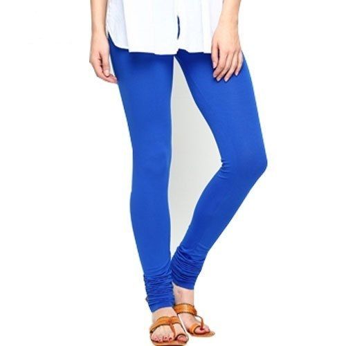 Blue Colour Breathable, Skin Friendly Ladies Plain Dyed Pure Cotton Leggings