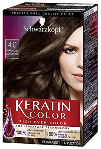 Schwarzkopf Keratin Color Permanent Hair Color Cream (4.0 Cappuccino)