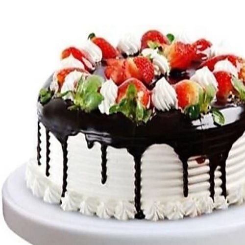 Healthy And Nutritious Tasty And Mouth Melting Black Forest Birthday Cake With Fruit Toppings