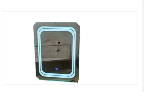 Rectangular Easy To Install Decorative Polished Led Bathroom Mirror With Touch Sensor