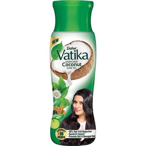 Vatika Enriched Coconut Hair Oil Power Of Coconut + 10 Herbs, 50% Hairfall Reduction, 300ml
