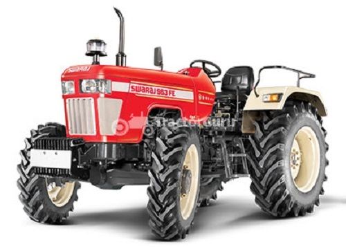 Red Mild Steel 63hp Swaraj 963 Fe Tractor, 60 Liter Fuel Tank Capacity 