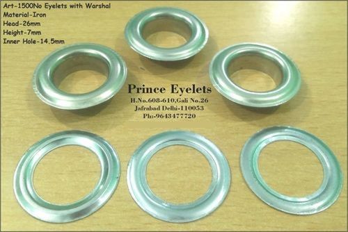 1500No 26 MM Head Round Corrosion Resistant Multipurpose Iron Eyelets With Washer