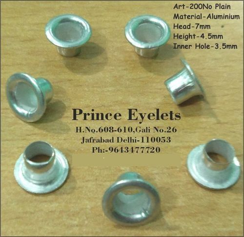 200No 7 Mm Head Plain Silver Color Round Aluminium Eyelets For Shoes
