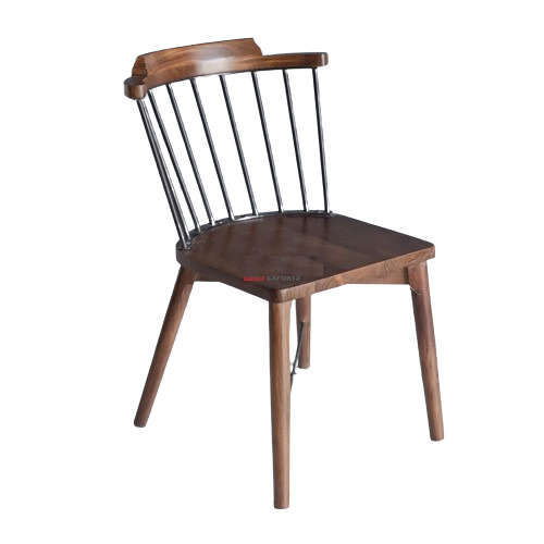 Silver And Brown Based Windsor Dining Chair