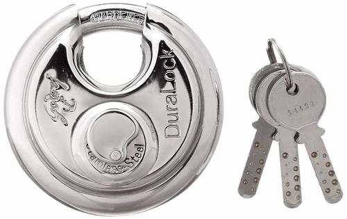 Godrej Locks Key Disc Padlock 90mm Silver, Polished Finish With 3 Keys