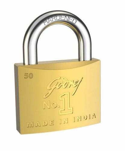 Godrej Locks No. 1 Brushed Finish 50Mm Padlock Hardened Shackle Application: Doors