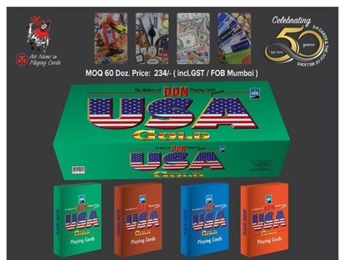 Vary Paper Don Usa Gold Playing Cards