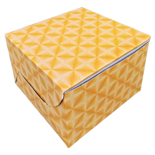 Yellow Square Printed Pastry Box Pack Of 100 Pieces