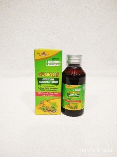 100% Herbal, Ayurvedic Aduplus Cough Syrup For Instant Relief