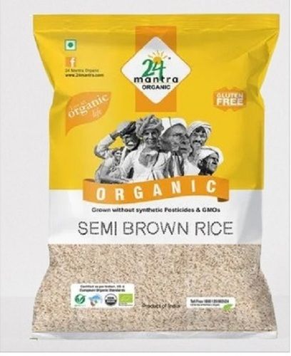 Indian Origin And Short Grain Size 1 Kg Organic Sona Masoori Semi Brown Rice Crop Year: 12 Months