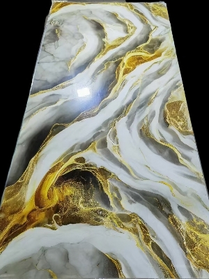 High Glossy Luxury Waterproof, 3D Book Match Marble Pattern Printed Decorating Sheet for Walls