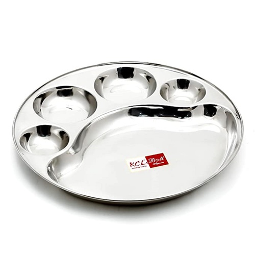 Round Stainless Steel Dinner Plate - Lightweight Design, Accurate Dimensions | Various Sizes Available, Quality Tested