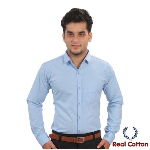 Real Cotton Poplin-Twill Air Force Stylish Men's Shirt