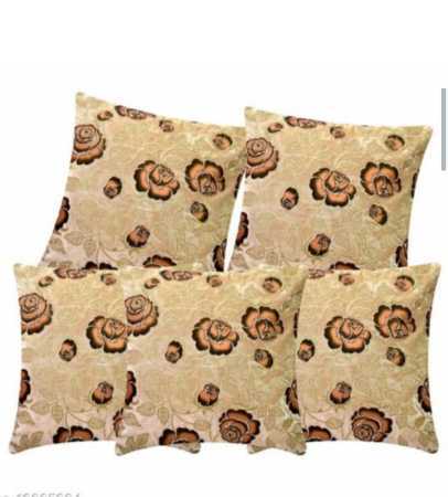 Flower Printed Square Shape Cotton Cushion Cover