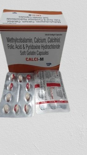 Methylcobalamin, Calcium, Calcitriol, Folic Acid And Pyridoxine Hydrochloride Soft Gelatin Capsules, Calci-M General Medicines