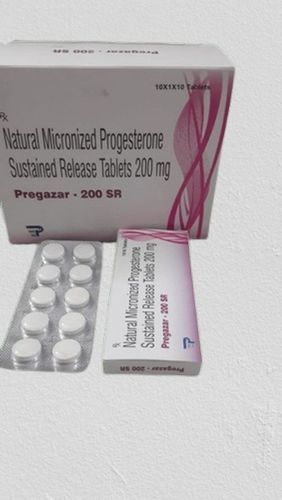 Natural Micronized Progesterone Sustained Release Tablets 200 Mg, Pregazar-200 Sr General Medicines