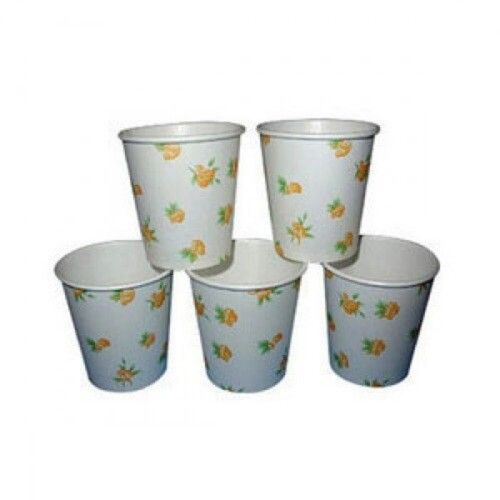 110ml Lightweight And Disposable White Printed Paper Tea Cup,(Pack Of 30)