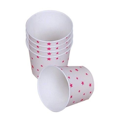 120ml Durable And Disposable Star White Paper Tea Cup,(Pack Of 30 )