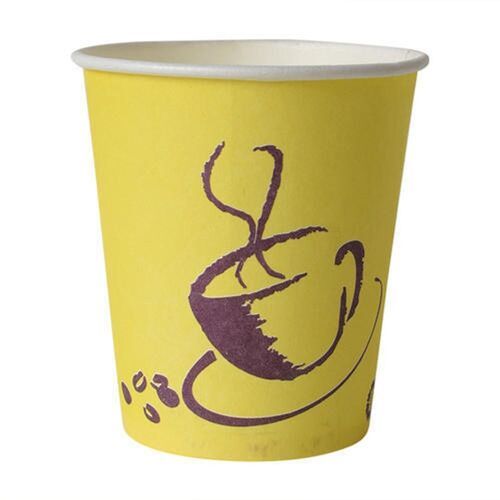 200ml Yellow Color Printed Disposable Paper Tea Cup For Birthday Party