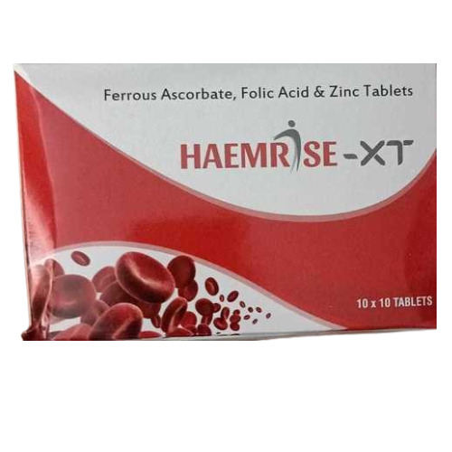 Ferrous Ascorbate Folic Acid And Zinc Tablets, 10x10 Tablets Blister Pack