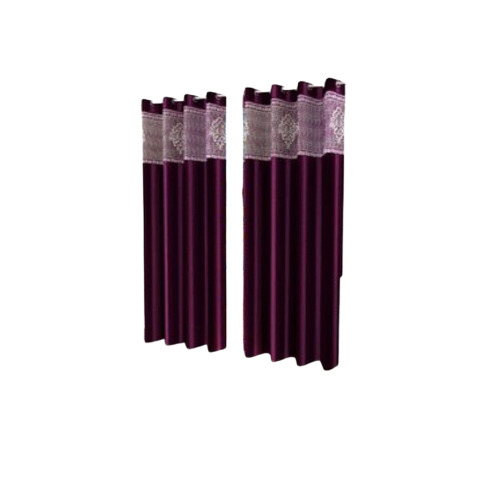 Bright Magenta Color Readymade Silk Printed Door Curtain