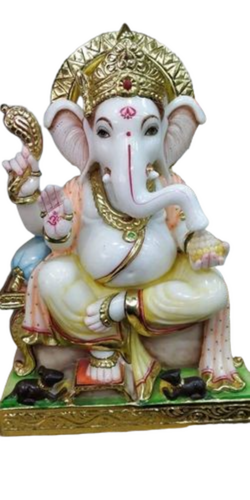 God Ganesha Marble Statues For Worship - Regional Style: Indian