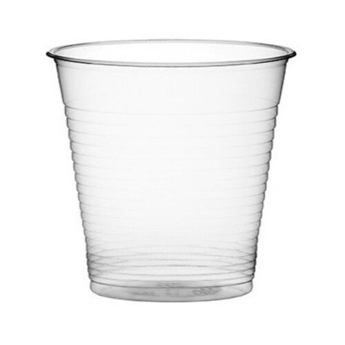 Round Shape Light Weight Polypropylene Transparent Plastic Glass, Pack Of 50
