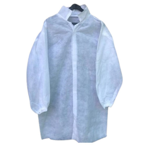 Disposable Waxed Paper Lab Coat Apron - 36 Inches, Antistatic and Antifungal Finish, Extra Wide Triangular Collar & Adjustable Belt